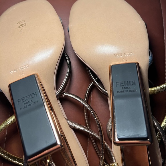 ***SOLD*** Fendi Metallic Colorblock Sandals - Picture 4 of 4